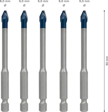 Sada vrtáků EXPERT HEX-9 Hard Ceramic, 6× 90 mm, 5 ks