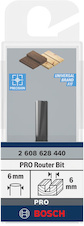 Drážkovací fréza PRO, dva břity, Ø 6 × D 15,7, stopka 6 mm