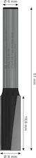 Drážkovací fréza PRO, dva břity, Ø 8 × D 19,6, stopka 6 mm