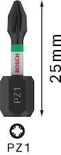 Bit PRO Pozidriv Impact, PZ1, 25 mm, 2 ks