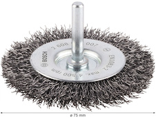 Drátěný kartáč PRO Metal clean, rovná stopka, 75 × 0,3 mm