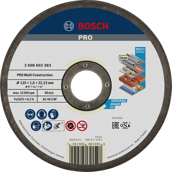 Řezací kotouč PRO Multi Material, 125 × 1,6 × 22,23 mm