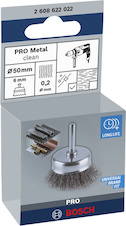 Hrncový kartáč PRO Metal clean, rovná stopka, 50 × 0,2 mm