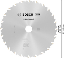 Pilový kotouč PRO Wood pro okružní pilu, 165 × 1,7 × 20 mm, T24