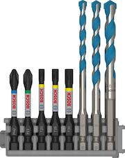 8 dílná sada PRO Impact Set s vrtákem Multi Construction a indexem Pick and Click, PH2 × 50 mm, PZ2 × 50 mm, T20 × 50 mm, T25 × 50 mm, T30 × 50 mm, MC 5/6/8 × 50 mm, 8 ks