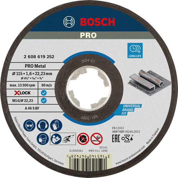 Řezací kotouč PRO Metal, 115 × 1,6 × 22,23 mm, X-Lock