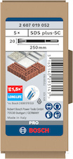 Sada plochých sekáčů PRO SDS plus-5C, 20 × 250 mm, 5 ks