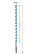 Vrták EXPERT HEX-9 Multi Construction, 8 × 200 × 250 mm