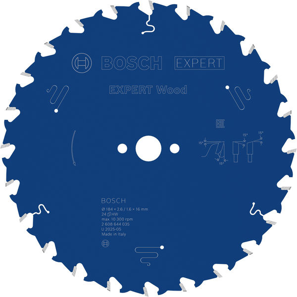 Pilový kotouč EXPERT Wood, 184 × 2,6/1,6 × 16 mm, T24