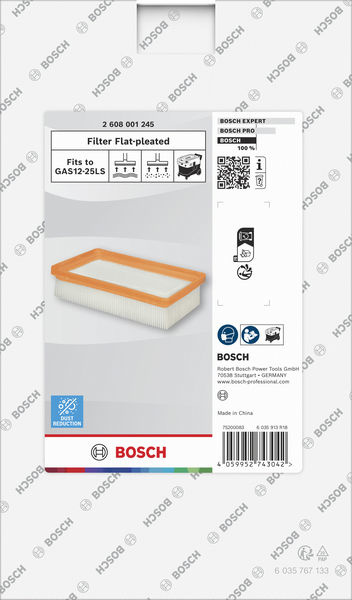 Plochý skládaný filtr, 125,7 x 220 mm