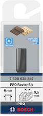 Drážkovací fréza PRO, dva břity, Ø 9,5 × D 19,6, stopka 6 mm