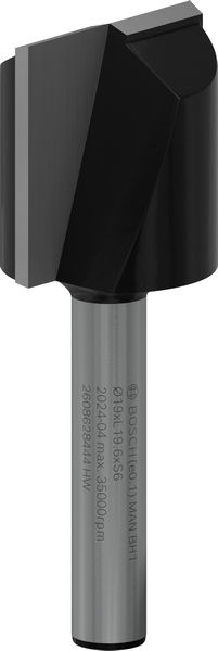 Drážkovací fréza PRO, dva břity, Ø 19 × D 19,6, stopka 6 mm