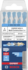 Sada vrtáků EXPERT HEX-9 Multi Construction, 5,5 × 60 × 100; 6 × 60 × 100; 6 × 60 × 100; 7 × 60 × 100; 8 × 50 × 100 mm, 5 ks