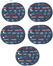 55dílná sada brusných kotoučů EXPERT O780 s fólií, 125 mm, G60 (5×); G80 (15×); G120 (15×); G180 (15×), G240 (5×)