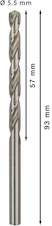 Vrták do kovu PRO Metal HSS-G standardní délky, 5,5 × 57 × 93 mm, 10 ks