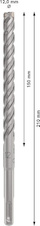 Vrták do betonu PRO SDS plus-5X, 12 × 150 × 210 mm