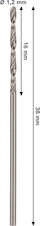 Vrták do kovu PRO Metal HSS-G standardní délky, 1,2 × 16 × 38 mm, 10 ks