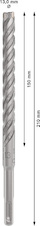 Vrták do betonu PRO SDS plus-5X, 13 × 150 × 210 mm
