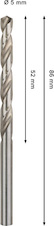 Vrták do kovu PRO Metal HSS-G, 5 × 52 × 86 mm