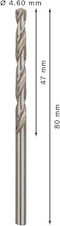 Vrták do kovu PRO Metal HSS-G standardní délky, 4,6 × 47 × 80 mm, 10 ks