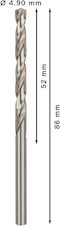 Vrták do kovu PRO Metal HSS-G standardní délky, 4,9 × 52 × 86 mm, 10 ks