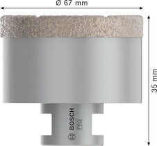 Vrtací korunka pro suché vrtání PRO Ceramic dry, 67 × 35 × 14 mm
