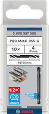 Oboustranný vrták do kovu PRO Metal HSS-G, 4 × 14 × 55 mm, 10 ks