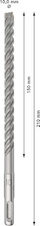 Vrták do betonu PRO SDS plus-5X, 10 × 150 × 210 mm, 10 ks