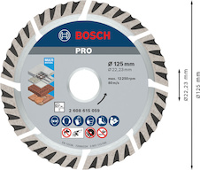 Diamantový řezací kotouč PRO Multi Material, 125 × 22,23 mm