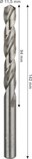 Vrták do kovu PRO Metal HSS-G, 11,5 × 94 × 142 mm