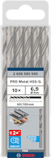 Vrták do kovu PRO Metal HSS-G standardní délky, 6,9 × 69 × 109 mm, 10 ks