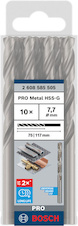 Vrták do kovu PRO Metal HSS-G standardní délky, 7,7 × 75 × 117 mm, 10 ks