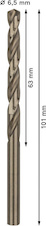 Vrták do kovu PRO Stainless Steel HSS-Co, 6,5 × 63 × 101 mm, 10 ks