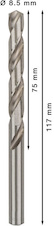 Vrták do kovu PRO Metal HSS-G standardní délky, 8,5 × 75 × 117 mm, 5 ks