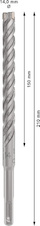 Vrták do betonu PRO SDS plus-5X, 14 × 150 × 210 mm