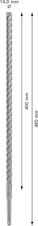 Vrták do betonu PRO SDS plus-5X, 14 × 400 × 460 mm