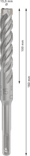 Vrták do betonu PRO SDS plus-5X, 15 × 100 × 160 mm