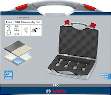 4dílná sada vrtacích korunek PRO Ceramic dry set, 6 × 30, 8 × 30, 10 × 30, 12 × 30 mm, M14