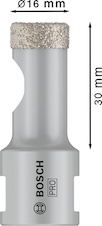 Vrtací korunka pro suché vrtání PRO Ceramic dry, 16 × 30 × 14 mm