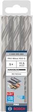 Vrták do kovu PRO Metal HSS-G standardní délky, 11,5 × 94 × 142 mm, 5 ks
