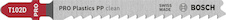 Pilový plátek pro přímočaré pily PRO Plastics PP clean T102D, 100 mm, 5 ks