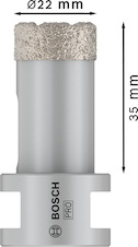 Vrtací korunka pro suché vrtání PRO Ceramic dry, 22 × 35 × 14 mm
