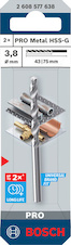 Vrták do kovu PRO Metal HSS-G, 3,8 × 43 × 75 mm