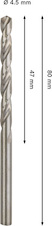 Vrták do kovu PRO Metal HSS-G, 4,5 × 47 × 80 mm