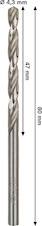 Vrták do kovu PRO Metal HSS-G standardní délky, 4,3 × 47 × 80 mm, 10 ks