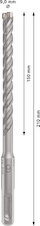 Vrták do betonu PRO SDS plus-5X, 9 × 150 × 210 mm