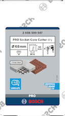 Vrtací korunka PRO Socket Core Cutter dry pro vrtání za sucha, 68 × 60 mm, závit M16