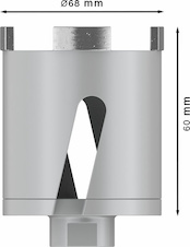 Vrtací korunka PRO Socket Core Cutter dry pro vrtání za sucha, 68 × 60 mm, závit M16