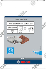 Vrtací korunka PRO Socket Core Cutter dry pro vrtání za sucha, 82 × 60 mm, závit M16