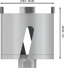 Vrtací korunka PRO Socket Core Cutter dry pro vrtání za sucha, 82 × 60 mm, závit M16